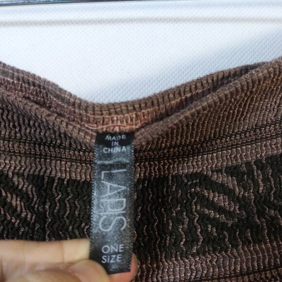 Lapis Smocked Sleeveless Brown Embroidered Dress Boho Festival Size OS - Picture 7 of 9